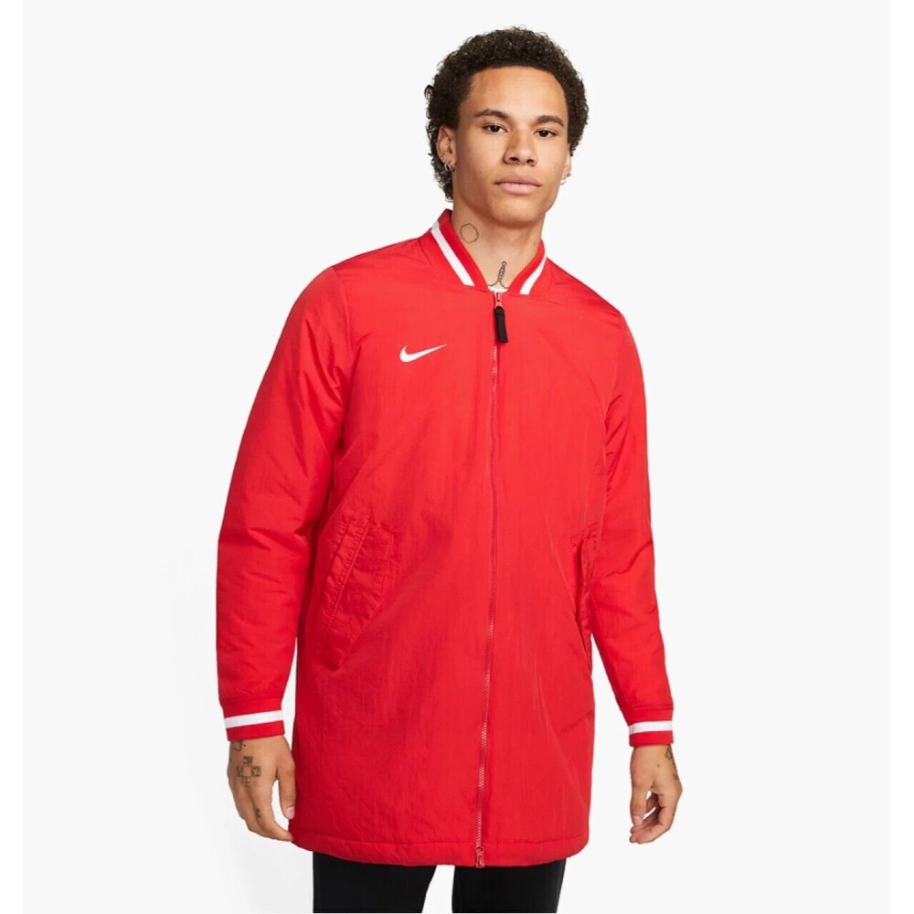 Nike Baseball Stock Dugout Jacket Long Coat Men Medium Red DC8335-657 NWT $150 - Picture 2 of 13